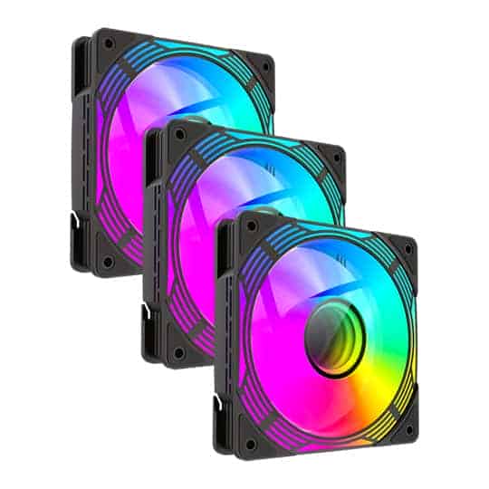 (image for) GameMax KF300R Black 120mm ARGB Case/CPU Cooler Triple Fan Pack